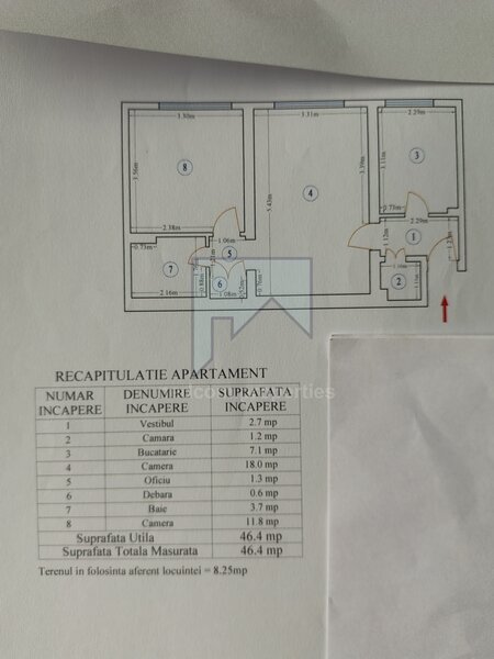 Pajura Vanzare apartament de 2 camere